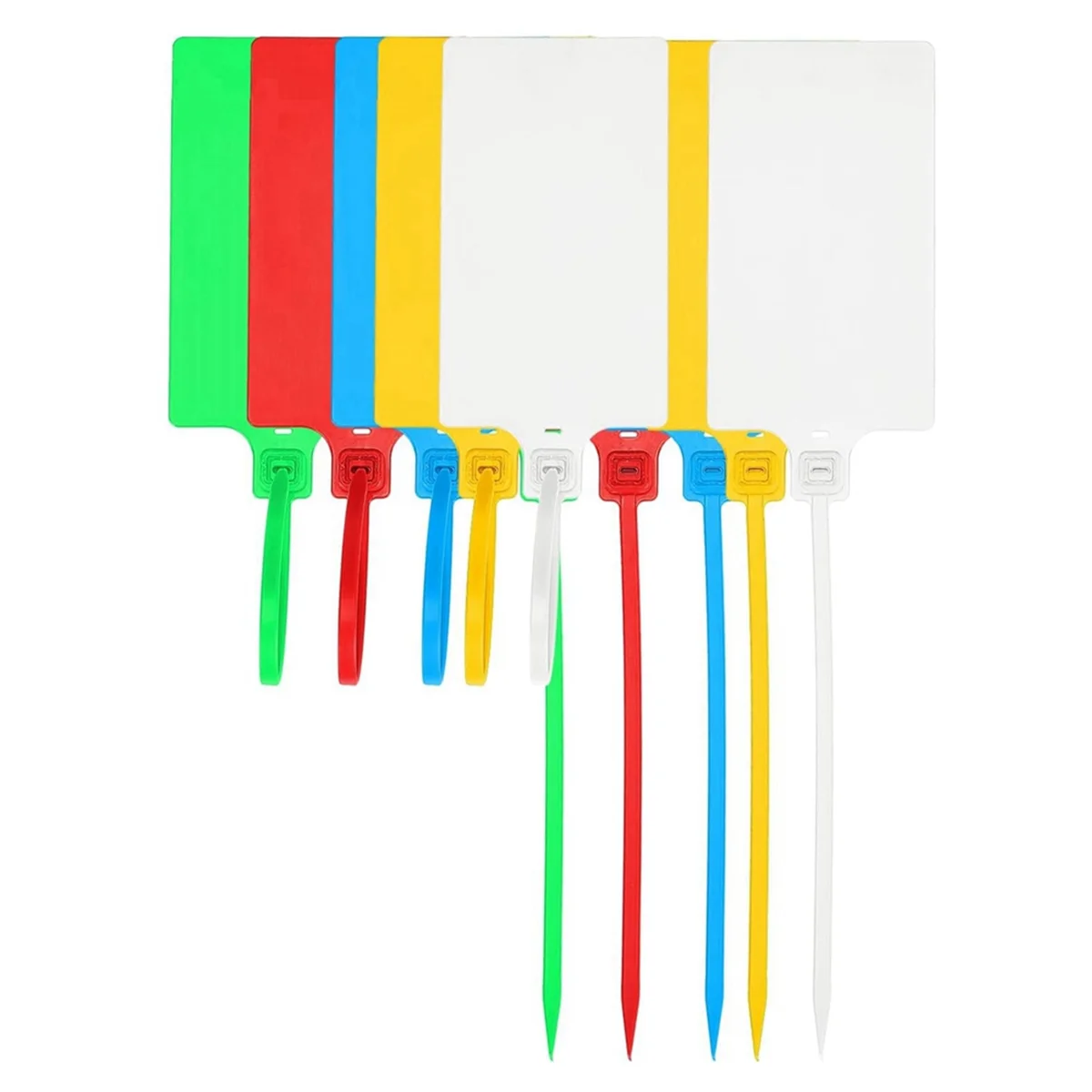 100 Pcs Colors Mixed Plastic Seals Shipping Tags, Waterproof Label Ties with Security Seals, Big Sign (Colors Mixed)