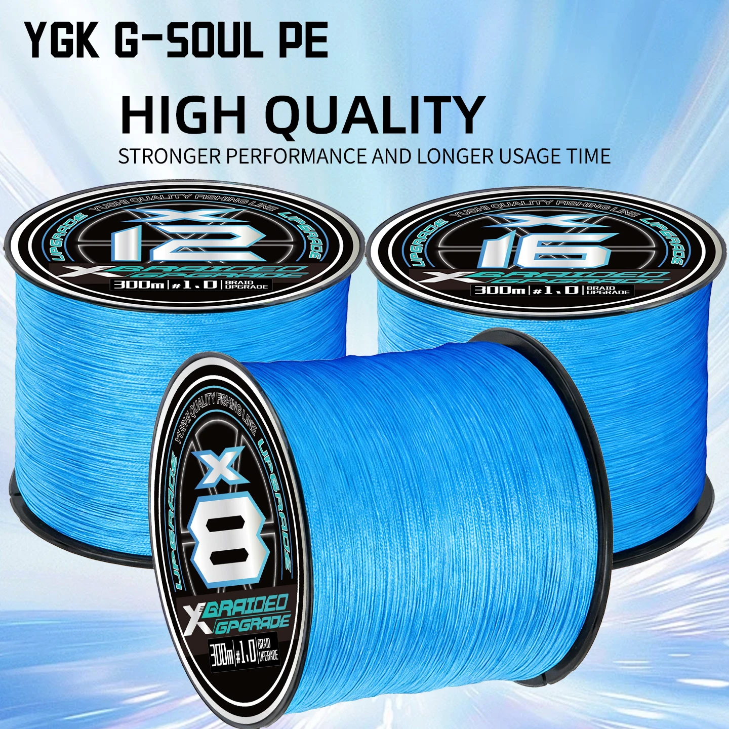 Fil de pêche tressé PE YGK 300/500/1000M 8 brins 12 brins 19-109LB Multifilament Super résistant Ligne de pêche Japon Multicolore