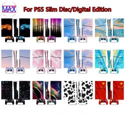 For Sony PS5 Slim Console Skin Cover Sticker Full Set Decal Protective Film Anti-Scratch For PS5 Slim Disc/Digital Edition
