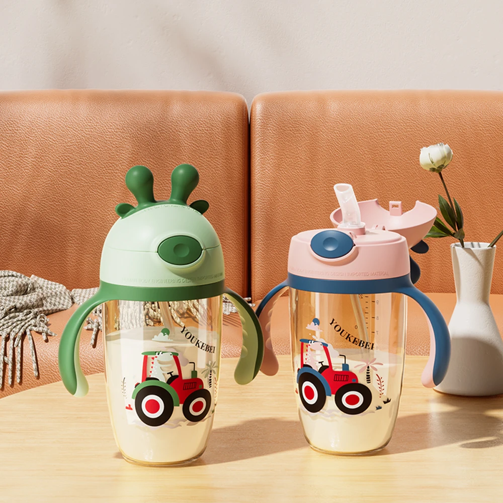 

PCT Toddler Drinking Cup, Baby Straw Cup with Handle, Spill-Proof Training Water Bottle for Kids