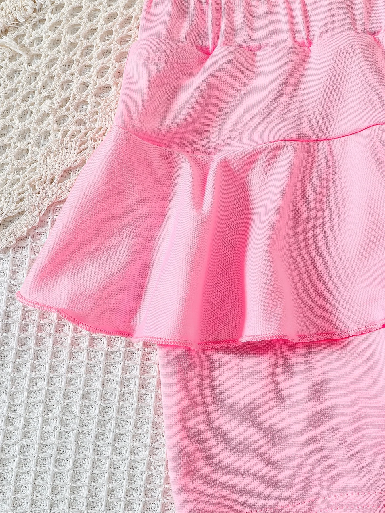 Dwuczęściowe szorty-spódniczka dla niemowląt na wiosnę/lato, wygodne, urocze, imitacja dwóch części, zestaw 2 sztuk (na wyjścia) – prezent na Walentynki/urodziny dla dziewczynki