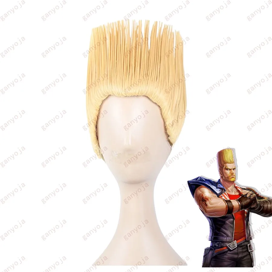 

TEK KEN 7 Paul Phoenix Cosplay Costume Headwear Prop Wig Gold Towering Hair