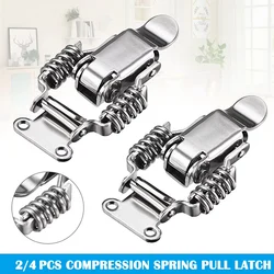 2pcs/4pcs Toolbox Draw Compression Spring Toggle Latch Catch Clamp Silver Alloy Hinge For DIY Crafts Small Drawe