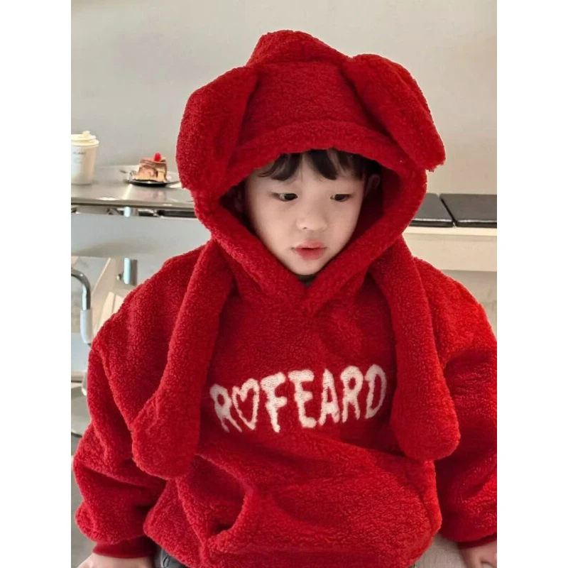 Fleece Thickened 2025 Autumn Winter New Kids Boys Girls Hooded Sweatshirt Children's Sweatshirt Baby Clothing image 4