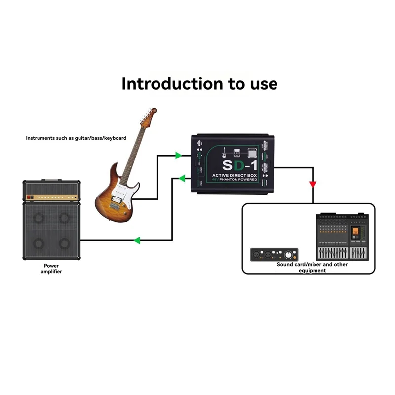 

SD-1 Professional Guitar Active DI Box Mono Instrument Direct Box Sound Enhancement Forstudio Andstage-ABIU