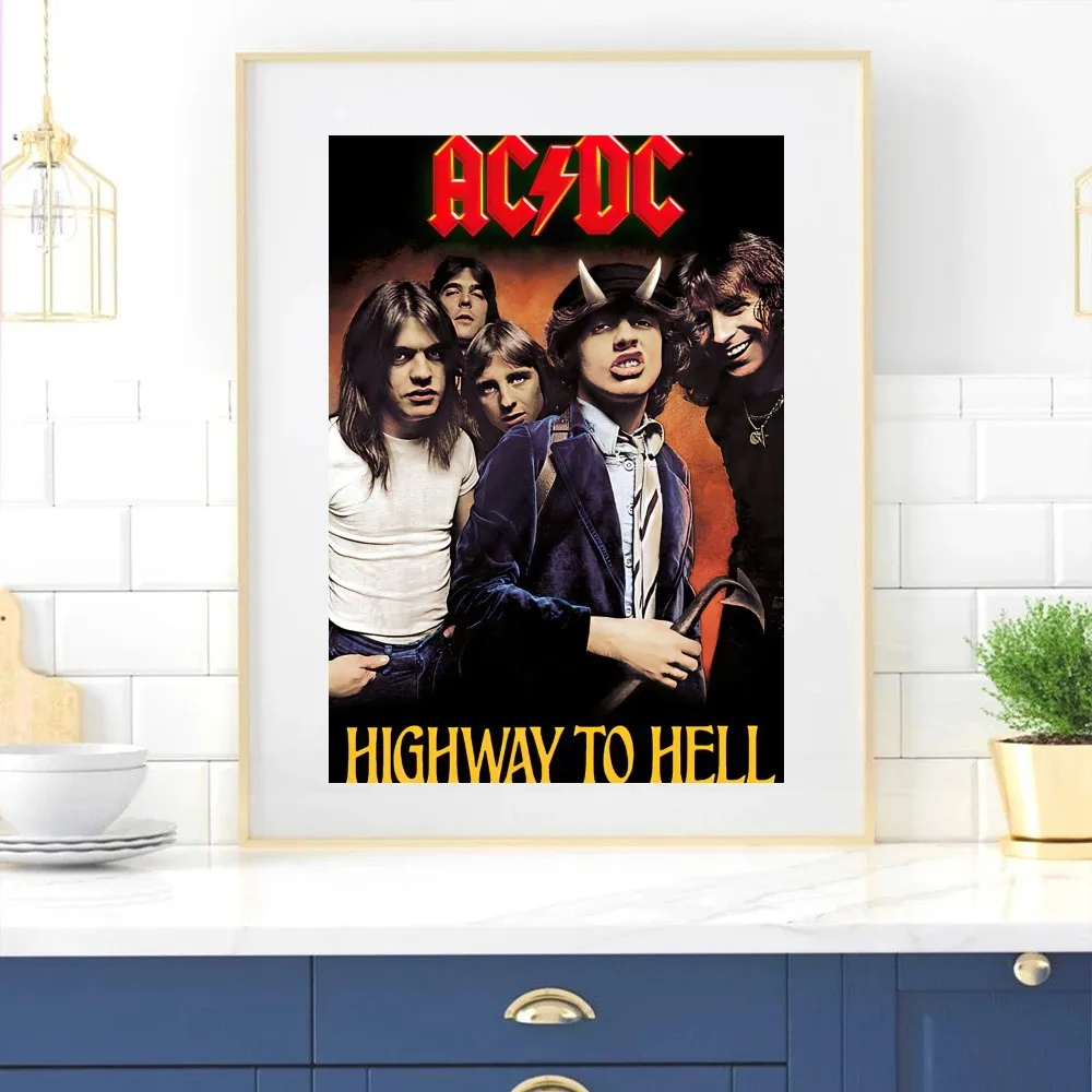 Band-ACDC-AC-DC Poster Home Room Decor Livingroom Bedroom Aesthetic Art Wall Painting Stickers