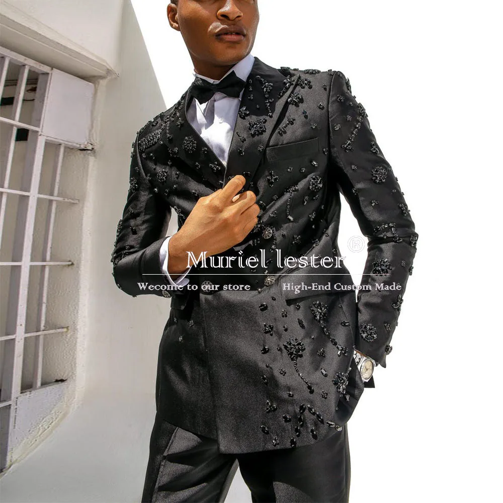

Металлические ювелирные камни, свадебный костюм для мужчин, двубортный пиджак для выпускного вечера, индивидуальные комплекты из 2 предметов, мужские сценические смокинги для выступлений