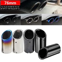 Silenciador de tubo de escape de coche de acero inoxidable, punta de silenciador de escape para Audi A4 B8 Q5 A5 A3 8V 8P A1 VW Passat B7 CC Tiguan