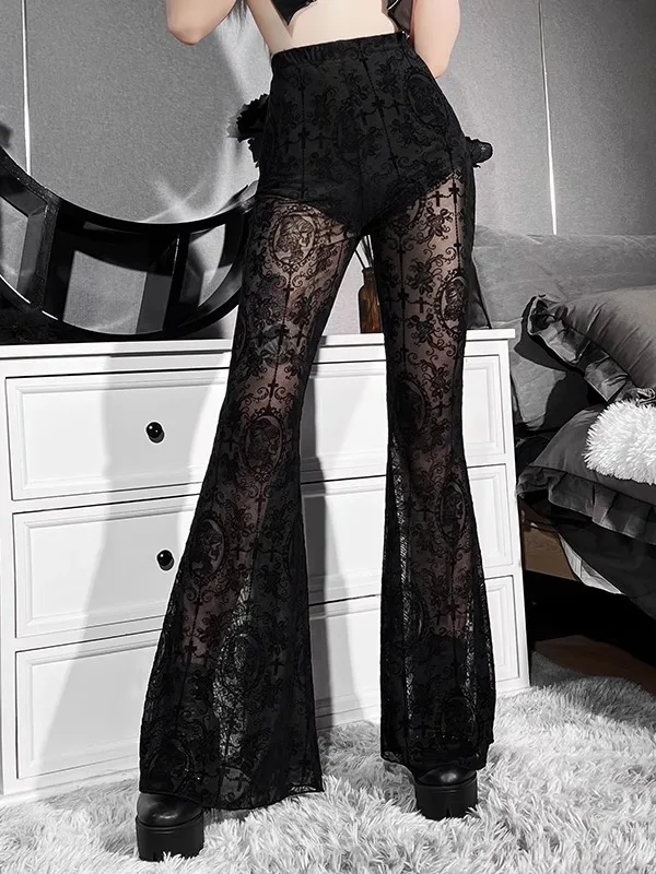 Wannathis Bla Lace Outfit Sexy Dance Bell Bot Me Spicy Transparent Top Heels Tanzkostüm für junge Frauen