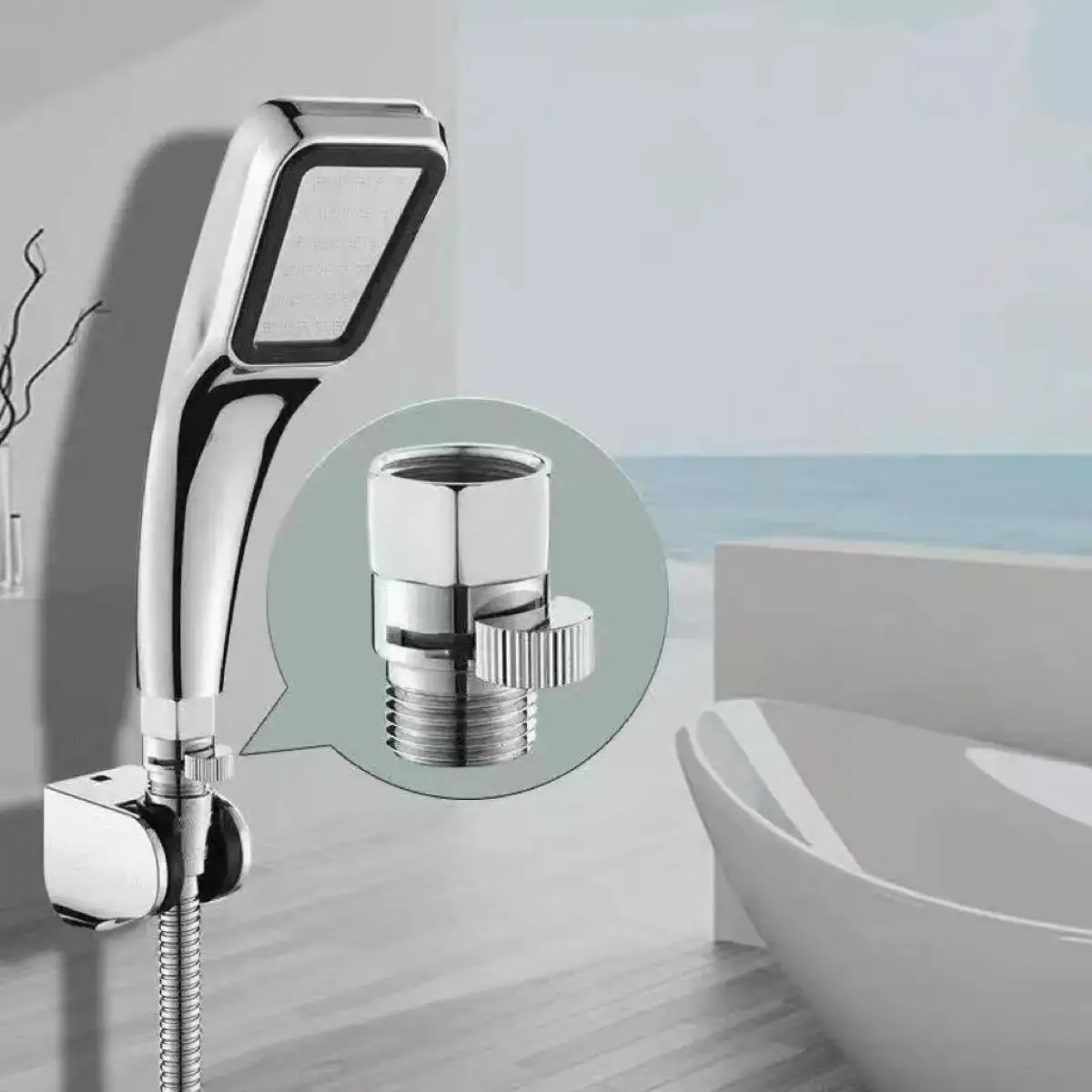 

Bathroom Shower Brass Junction Water Flow Control Valve Straight through Shu -off Angle Valve Bath Water Tap Accessory