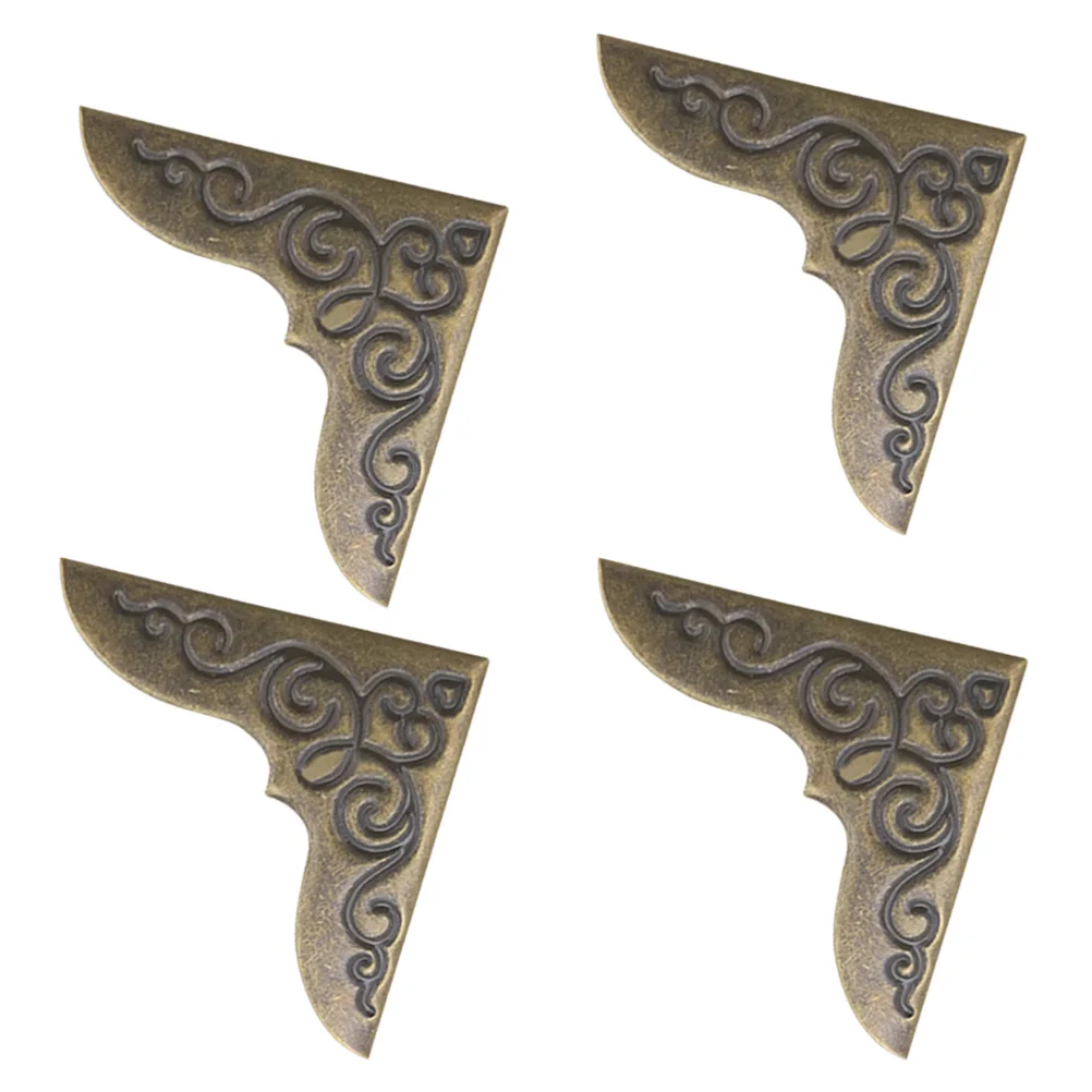 

4 Pcs Vintage Metal Notebook Corner Protectors Durable Practical Gift Wrap Furniture Tin Scrapbook
