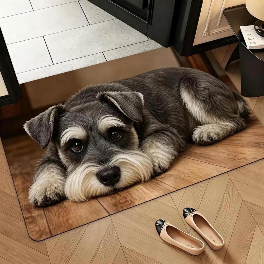 Tiger/Rabbit/Sheep/Dog Shape Cute Panda Floor Mat Water-absorbing Non-slip Bedroom Door Small Rug 40*60cm Soft Entrance Carpet