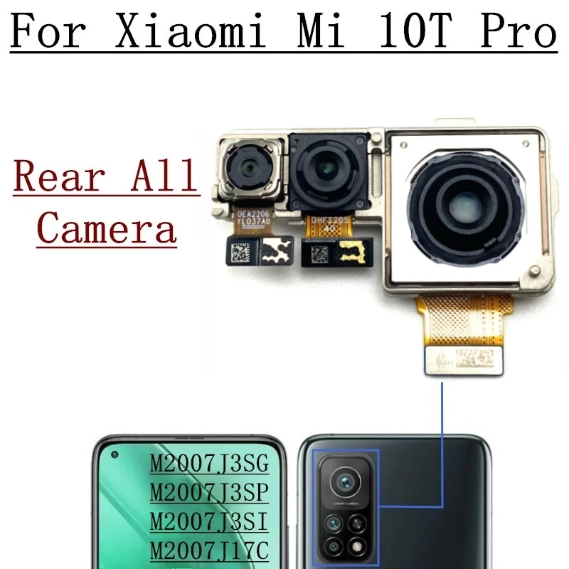 Rear Camera For Xiaomi Mi 10T Pro 5G Mi10T Pro M2007J3SG Front Facing Back  Wide Macro Camera Module Flex Cable Repair Parts