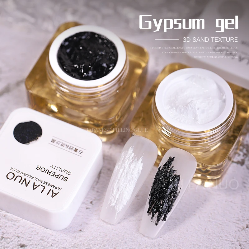 Gypsum Glue for Nail Art Painting 5ml Wash-free DIY Sand Carving Embossed Nails Polish Shaping Plaster Glue Gel Varnish Lacquer