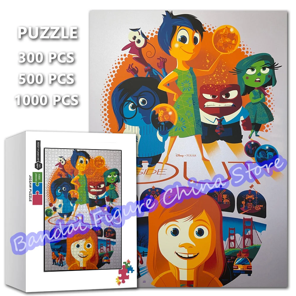 Disney Cartoon Inside Out Print Jigsaw Puzzle Intensa Mente Vice Versa 300/500/1000 Pieces Puzzle for Kids Toys Christmas Gifts