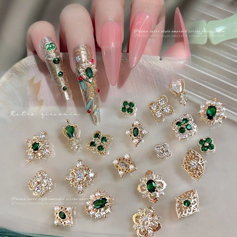 Internet celebridades popular manicure zircão jóias buccellati quatro folhas liga oco diamante à prova dwaterproof água acessórios para unhas