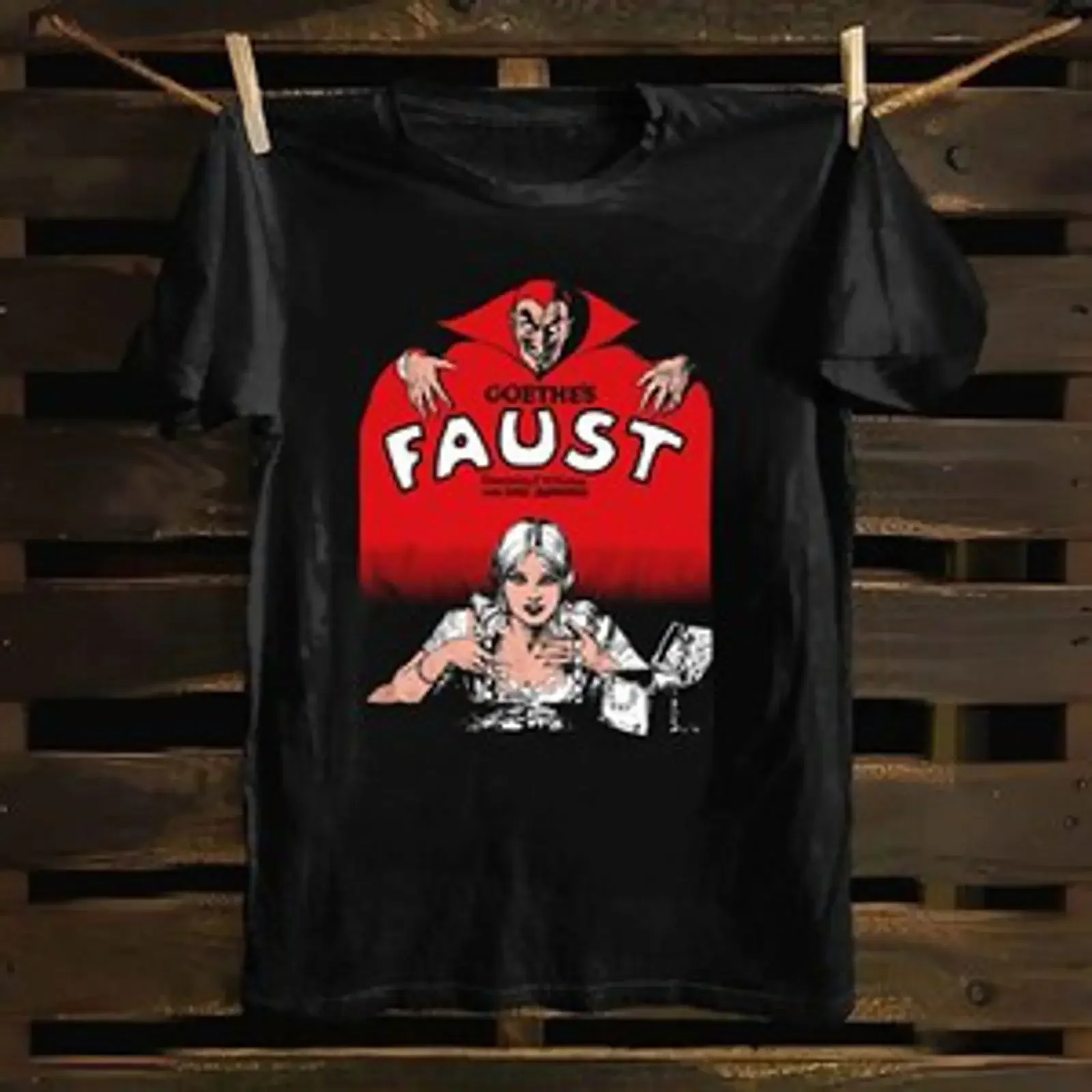 Goethes Faust Movie Promo T Shirt Cotton XL vintage Washed Slightly homme Top For Everyday Wear Soft streetwear Stylish