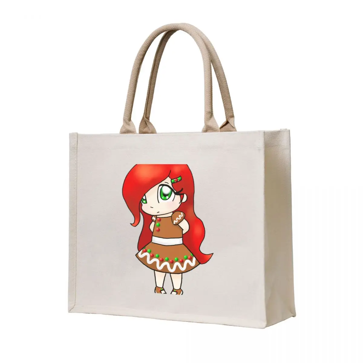 

Cute Gingerbread Girl Tote Bag reusable grocery bags Customizable tote bag shopper bag women canvas tote bags