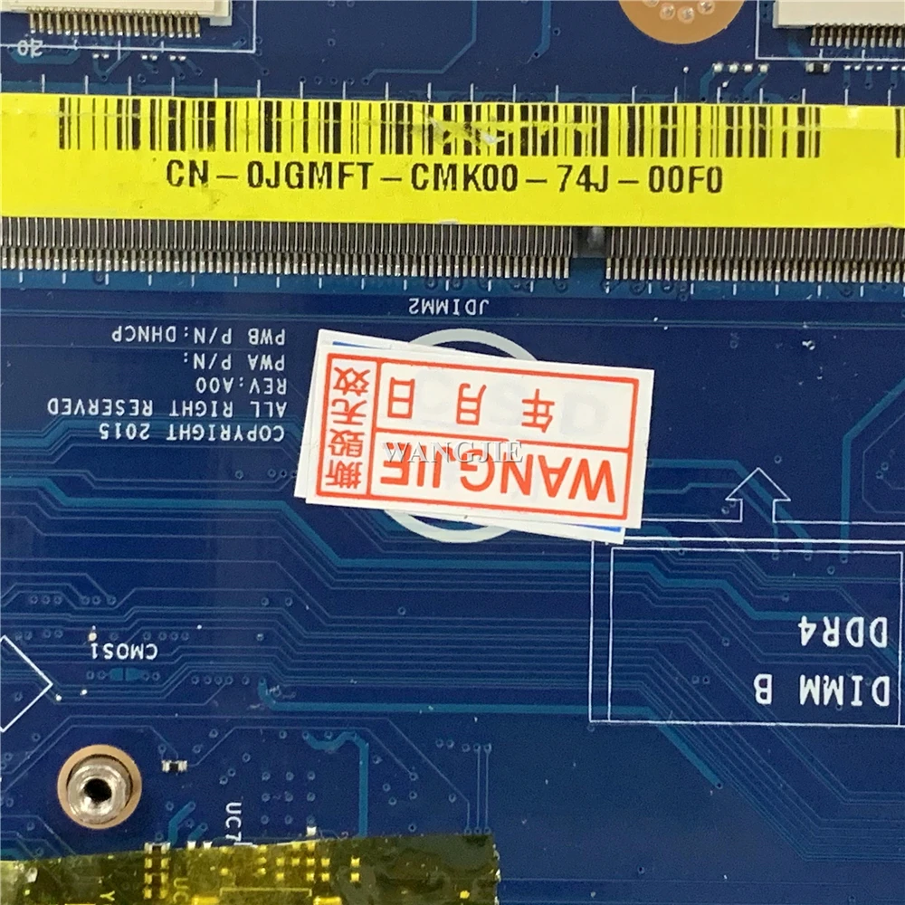 Placa-mãe portátil para Dell Latitude, ADM80 LA-C641P, Dell Latitude E5570, 5570, CN-0JGMFT, 0MJJCK 03MCRF com I5-6200U CPU, DDR4 100% de trabalho