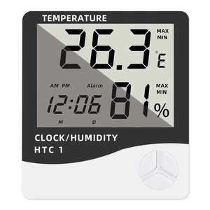 LCD Elektronische digitale Feuchtigkeitsmessertemperatur, Heimthermometer, Higrometer, Innen- und Außenmeteorologische Station, Uhr, HTC-1, HTC-2 8 Hauptverkaufsthermometer Zeit - №4