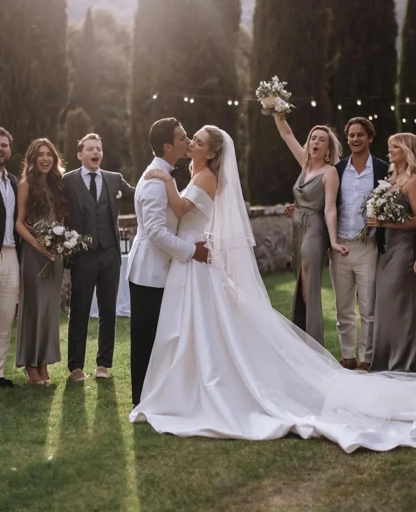 Fora do ombro cetim vestidos de casamento para a noiva, uma linha, vestidos nupciais, casamento na praia, 2022