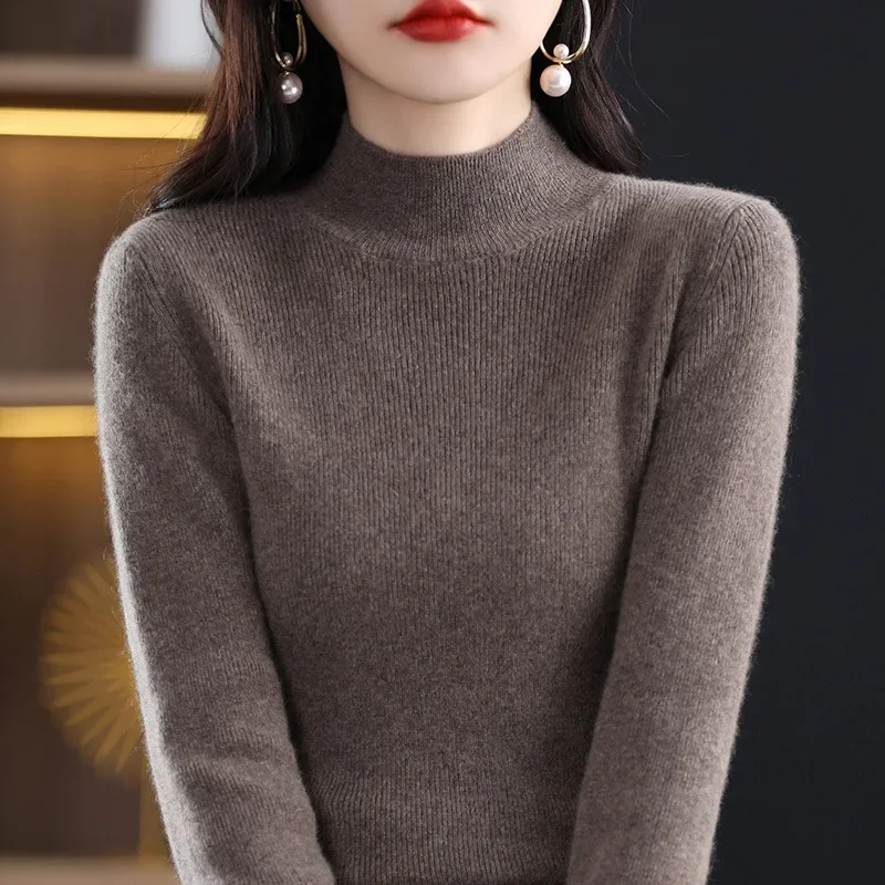 

CNACNOO Autumn Winter Clothes Women Sweater Woman Knitted Sweater Fashion Turtleneck Women Loose Sweater Pullover Women