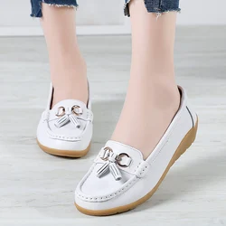 Fashion Women Flats Genuine Leather Outdoor Flat Shoes Moccasins Shoes Women Slip On Women Shoe Casual Plus Size Ladies Shoes
