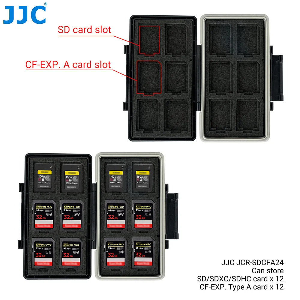 JJC CFexpress Type A Case Waterproof SD Memory Card Case Holder Box for Sony A1 A7RV A7IV A7SIII A9III FX3 FX6 FX30 Card Holder