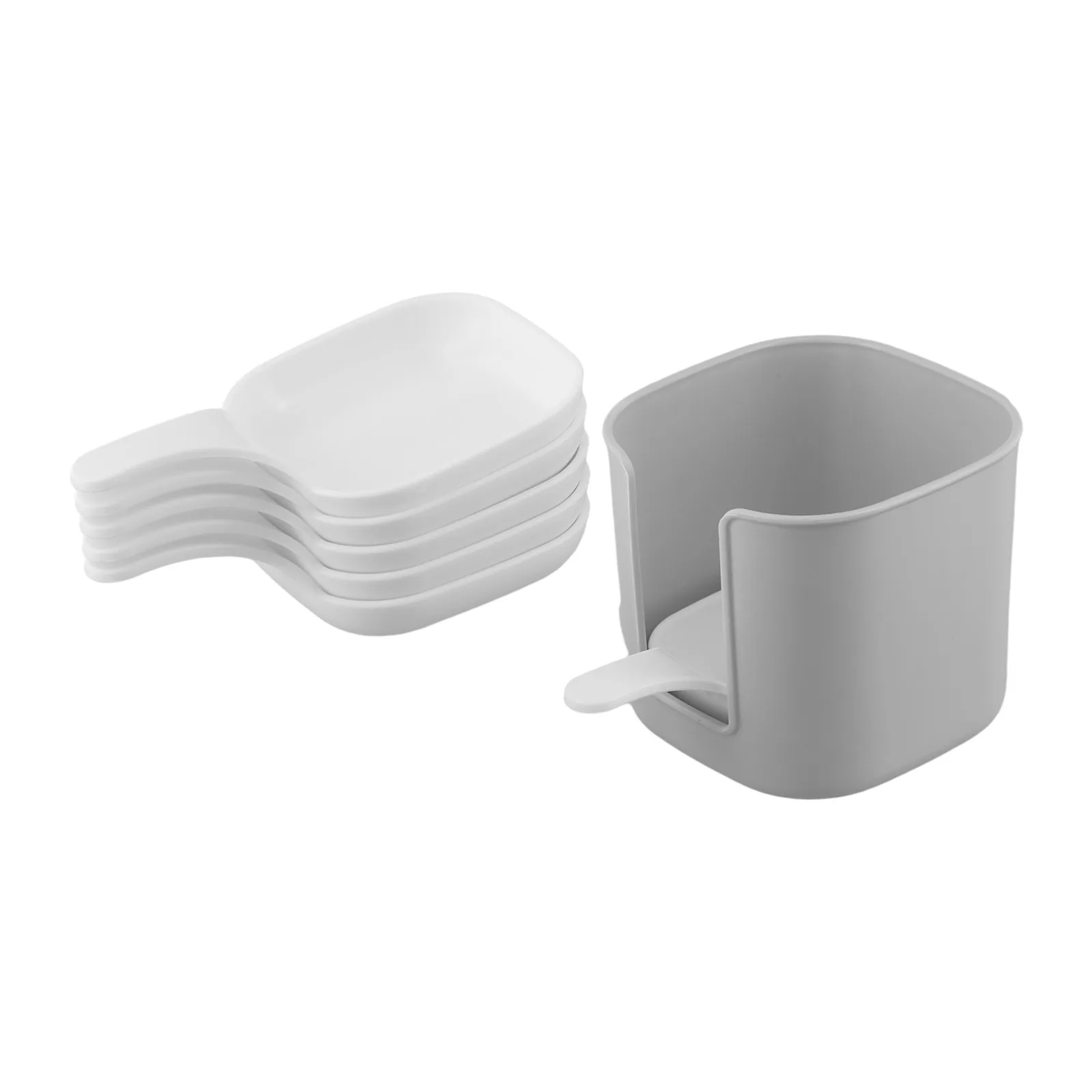 Dipping Bowl Set Plastic Dipping Bowls Bright White Color Compact Storage Easy To Clean Elegant Contours Extended Edges