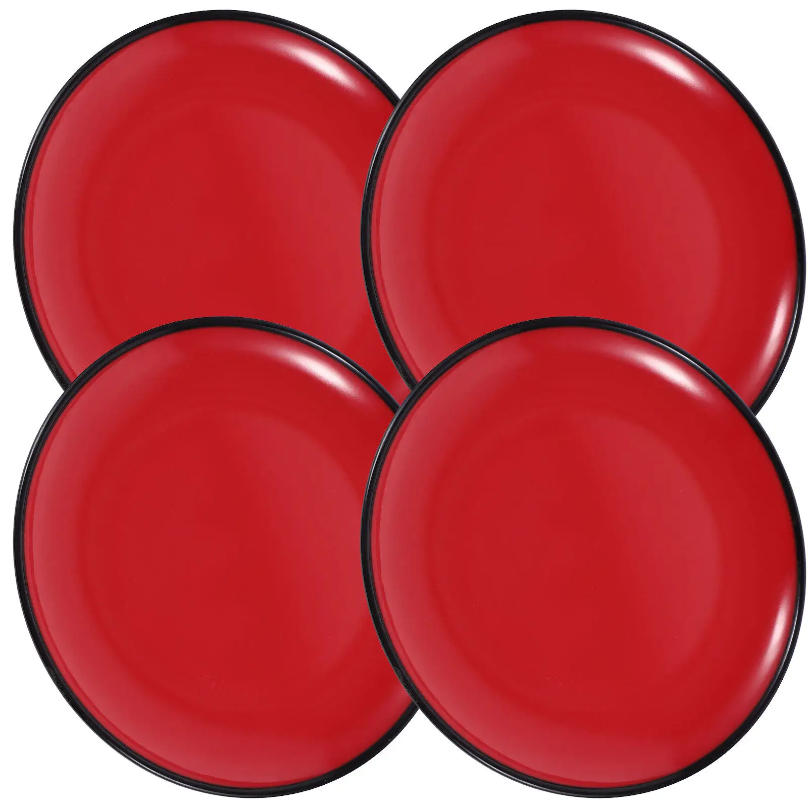 4Pcs Premium Melamine Fruit Plate Set Round Lightweight Serving Dish for Dessert Snacks Salad Appetizer Party Picnic Outdoor Use