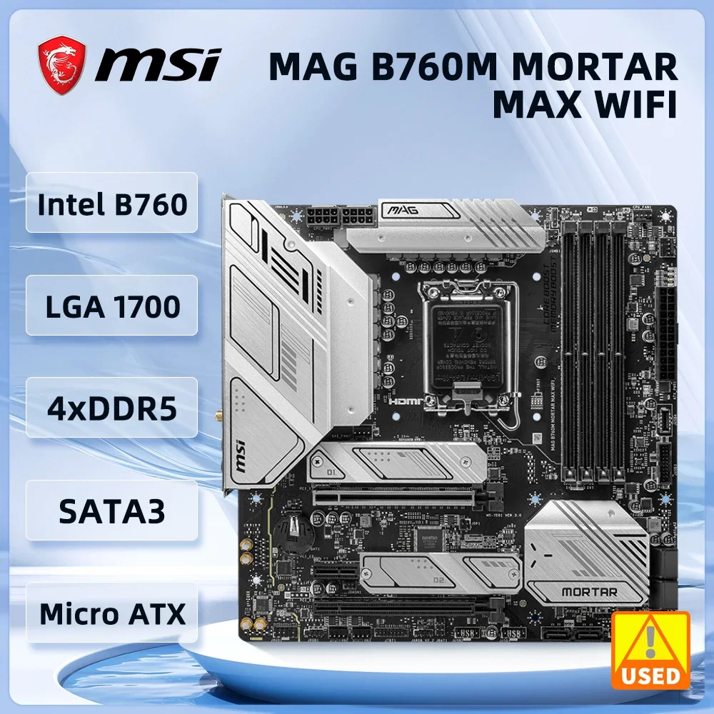 Intel B760 Motherboard MSI MAG B760M MORTAR MAX WIFI Motherboard LGA1700 DDR5 support 14900F 14100F 13790F 13600 12700K 12400F