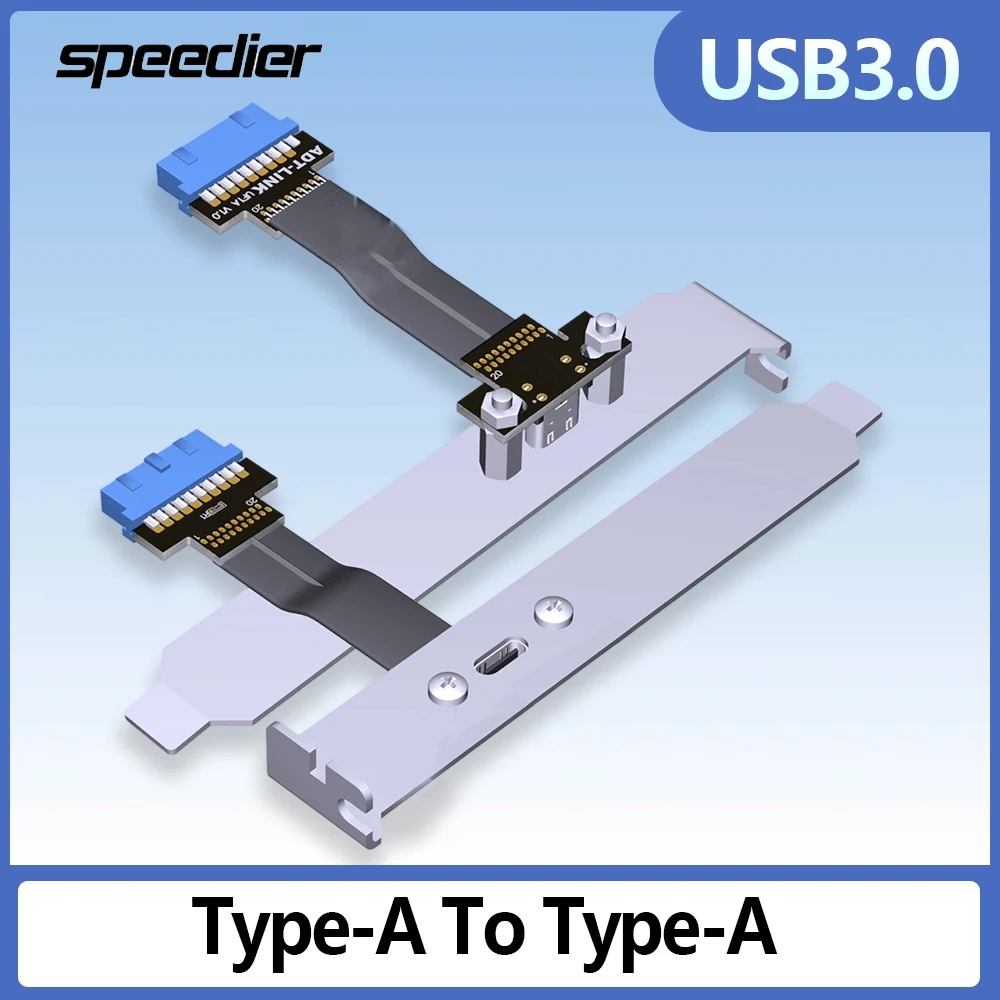USB 3.0 Type-C To 19Pin/20Pin Extension Adapter Cable Female To Built-in PCI Bezel for A4 ITX Motherboard A4 Chassis 3A