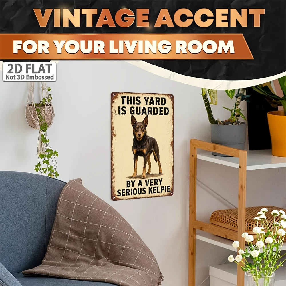 8X 12inch /20X 30cm Australian Cane Corso Metal Sign, 1 Piece This Yard Is Guarded by Warning Signs, and the Rural Farmhouse Yard Door Is Decorated.