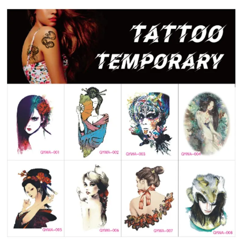 

European And American Fashion Tattoo Stickers Art Women Cute Water Transfer Environmental Protection Sexy Funny Tattoo Stickers