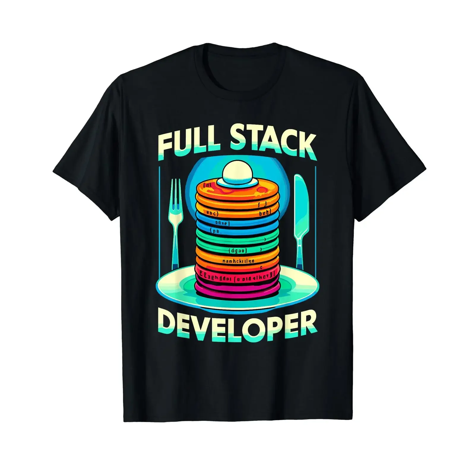 T-shirt de développeur Full Stack, programmateur en informatique, codage, vintage, délavé, polyvalent, pour le quotidien, vêtements de créateur