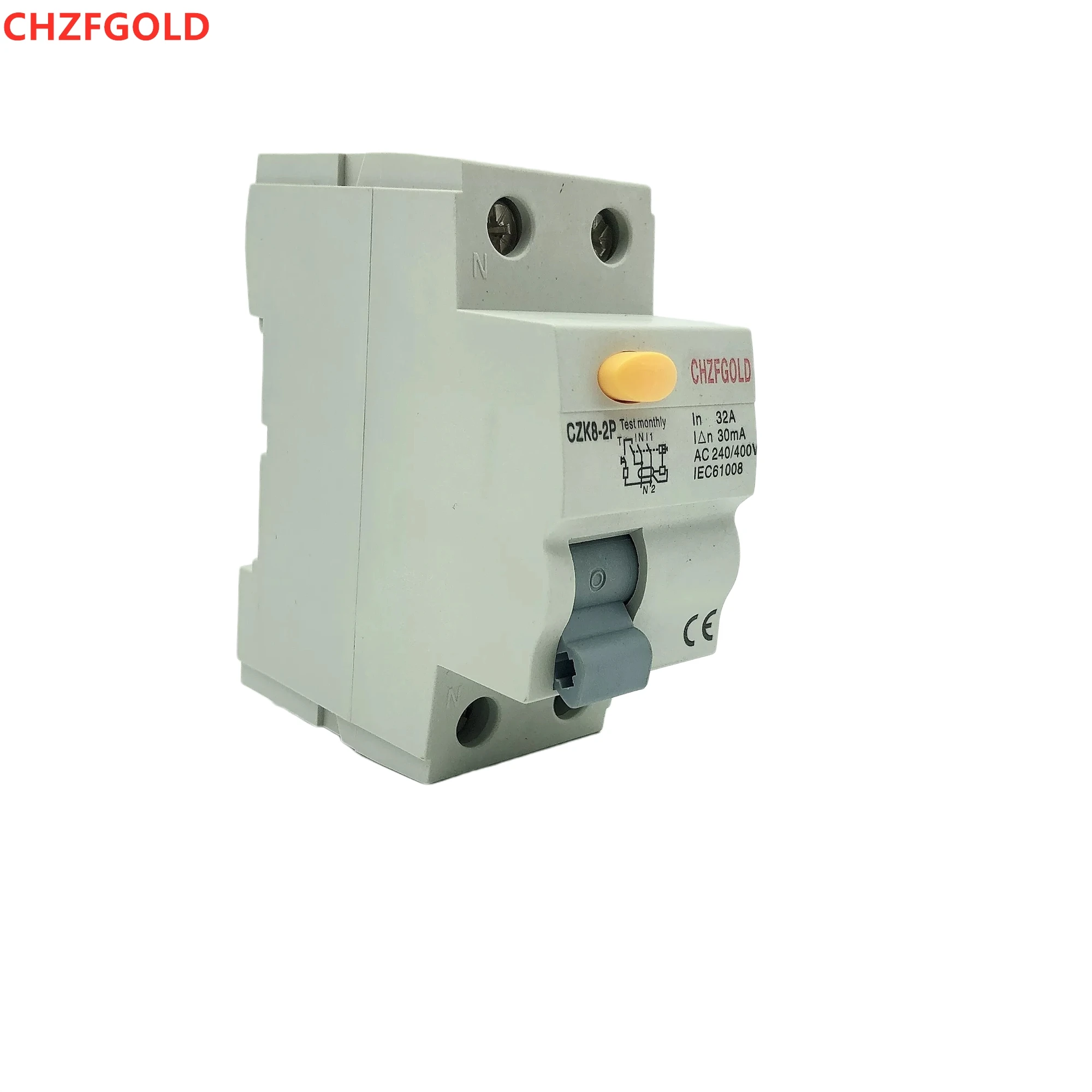 CHZFGOLD F362 40A 240VAC 30mA 100MA 300MA 2P Residual Current Circuit Breaker electric leakage protection RCBO RCCB  Type B