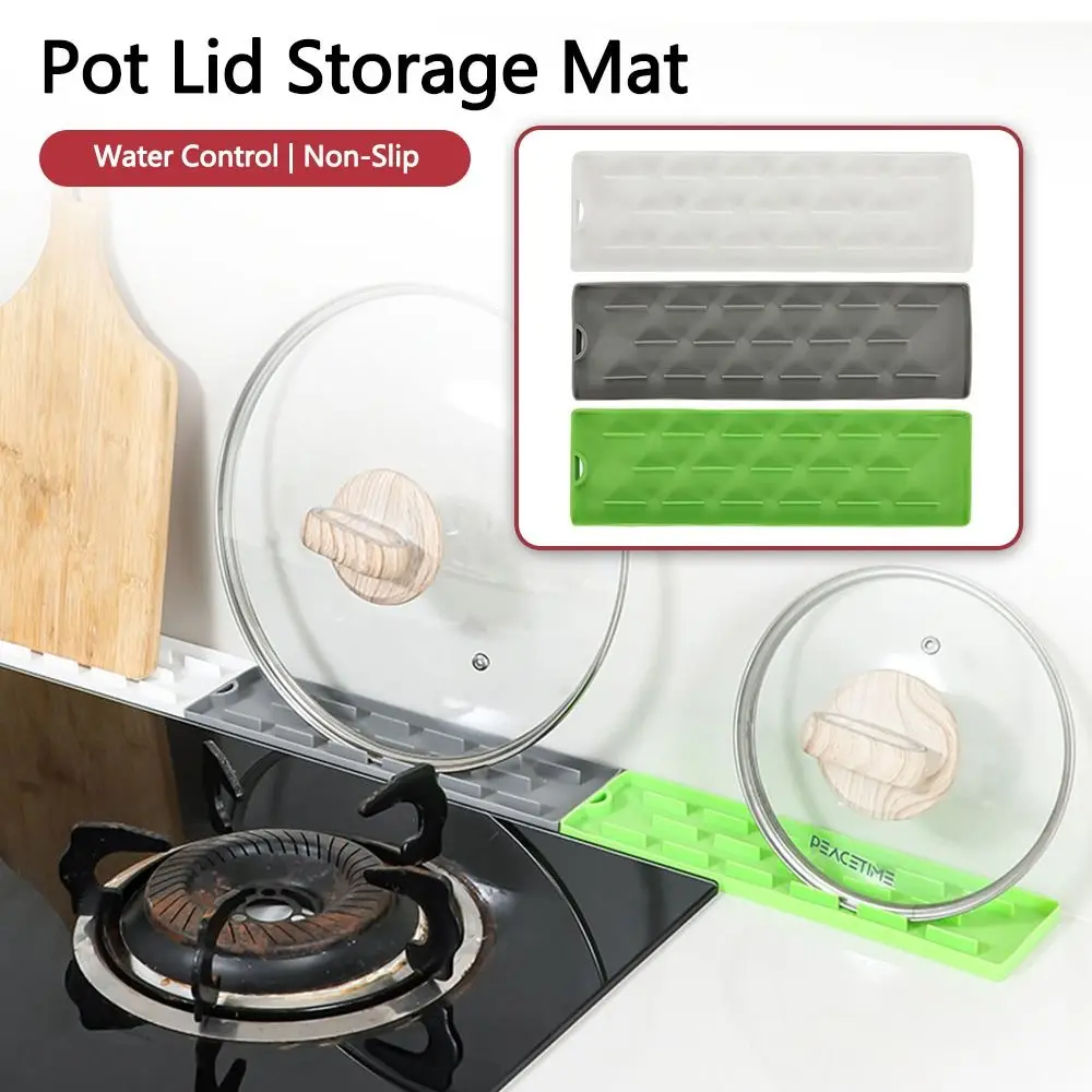 

Многофункциональный коврик для хранения крышки кастрюли на столешнице, нескользящий силиконовый сливной коврик, защита для столешницы, коврик для слива крана