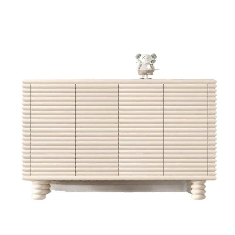 Nordic paint side cabinet, multifunctional solid wood entry cabinet