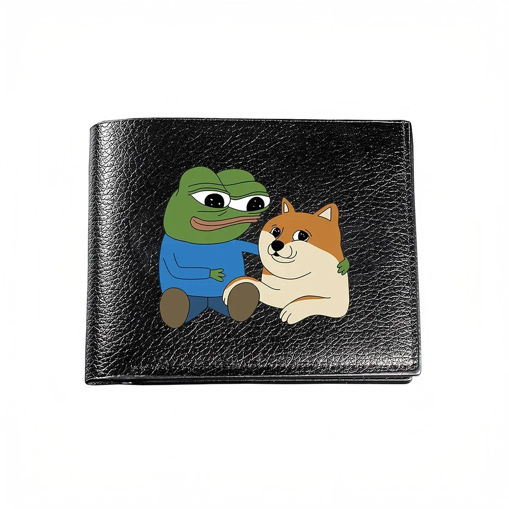 Frog And Dog Hugging Design Men's Wallet Card Holder Casual Business Fashion Print