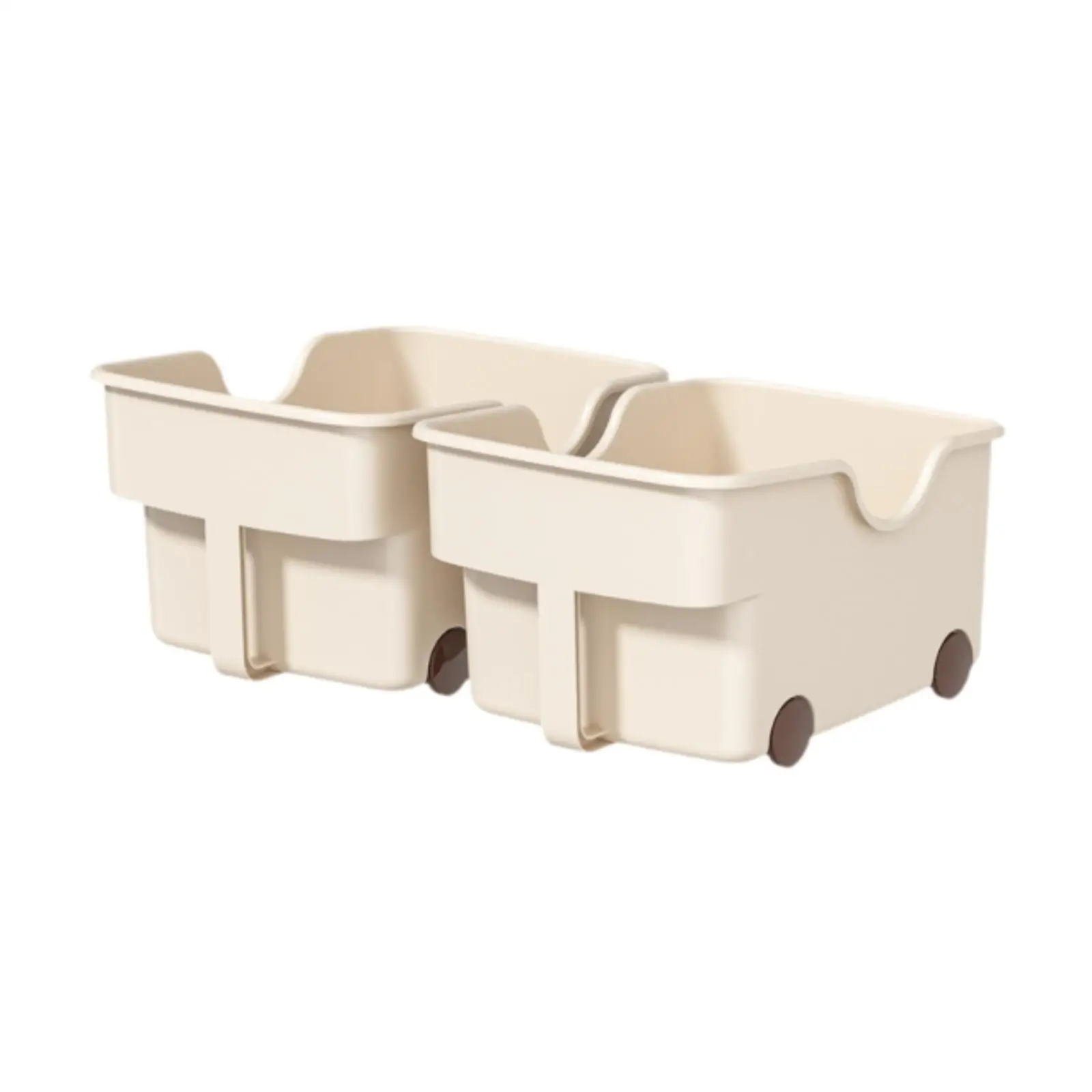 2Pcs Kitchen Cabinet Organizer Storage Bin Multipurpose Desktop Organizer Storage Box on Wheels for Kitchen Fridge Pantry