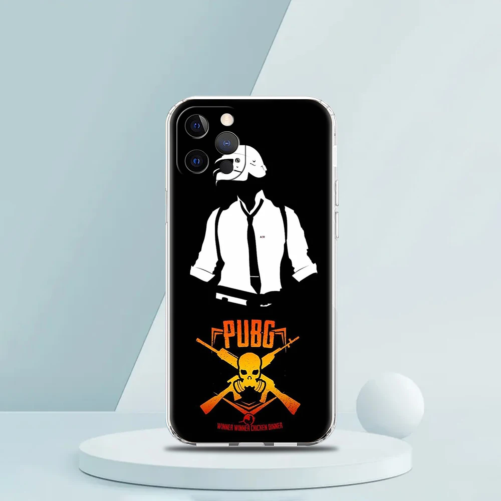 Game PUBG Case for iPhone 16 15 14 13 12 Pro Max Cover Transparent Soft for iPhone 11 Pro Max 7 8 Plus XS XR Shell Capas Bag TPU