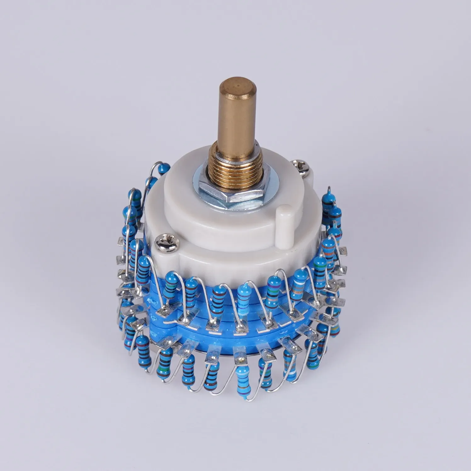 Stepped dual channel volume, 10K/50K/100K/250K/500K/1M high-precision 24 levels, round handle potentiometer