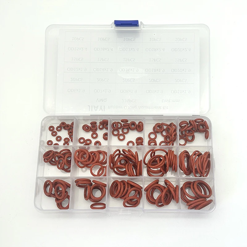 20 stks Rode VMQ Siliconen Ring Pakking CS 1mm OD 4mm ~ 40mm Siliconen O Ring Pakking Food Grade Rubber Hoge elastische ring afdichting O-type