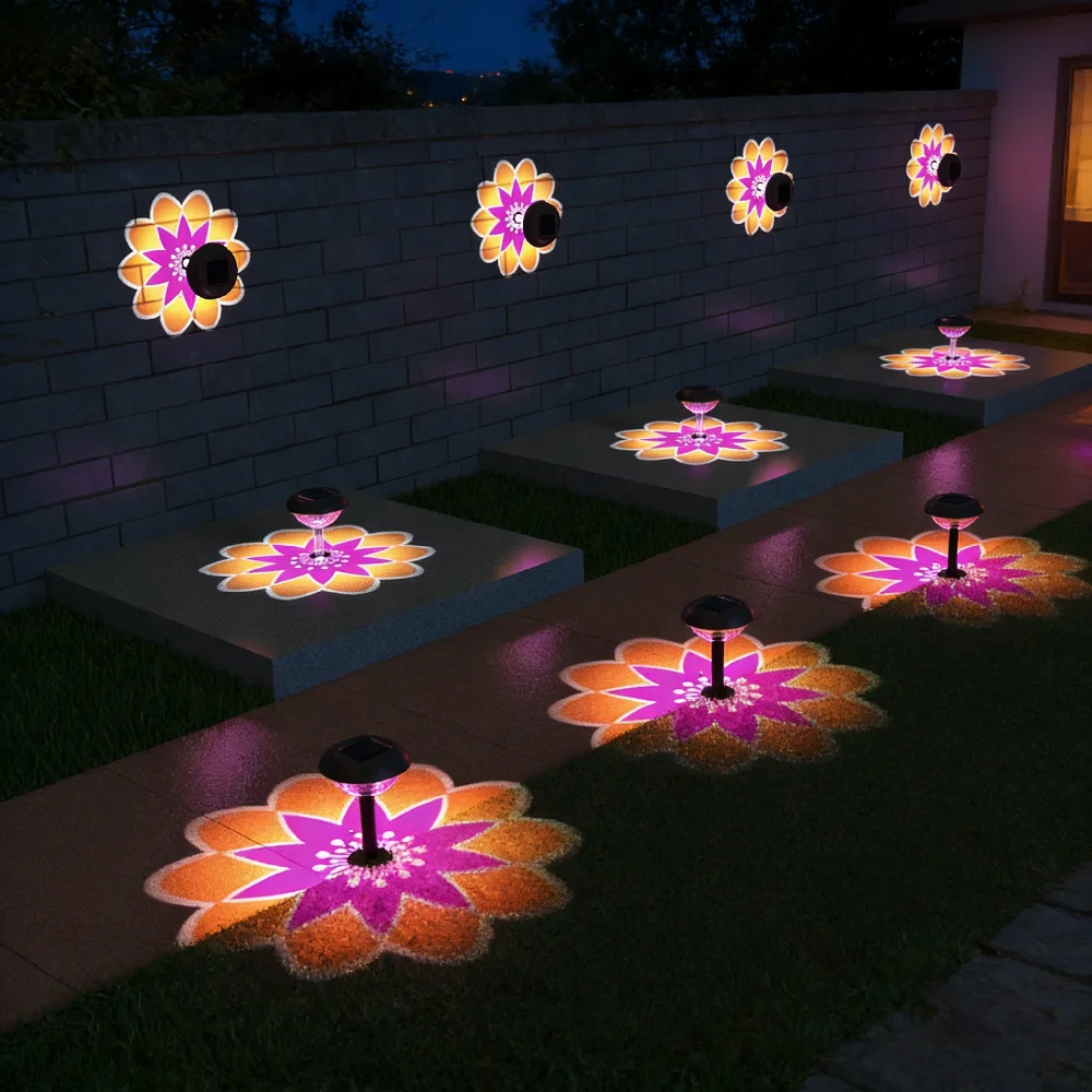 Outdoor Pathway Light Solar Powered Garden Projector lamp for Yard Lawn Backyard Walkway Garden Table Fence Landscape Decoration