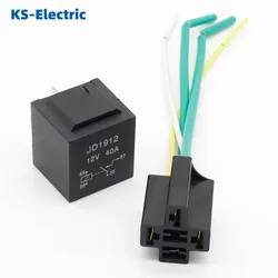 1 pair 12V 12Volt 40A Auto Automotive Relay With Socket and 4 Wires 40 Amp Relay 24V 36V 48V 60V