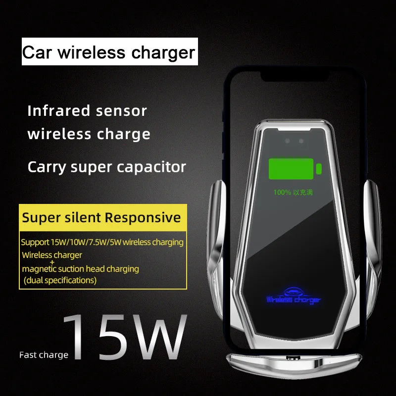 

15W Wireless Fast Charger Car Phone Holder for iPhone Samsung Mobile Phone Holder Stand Air Vent Mount Gravity Car Holder