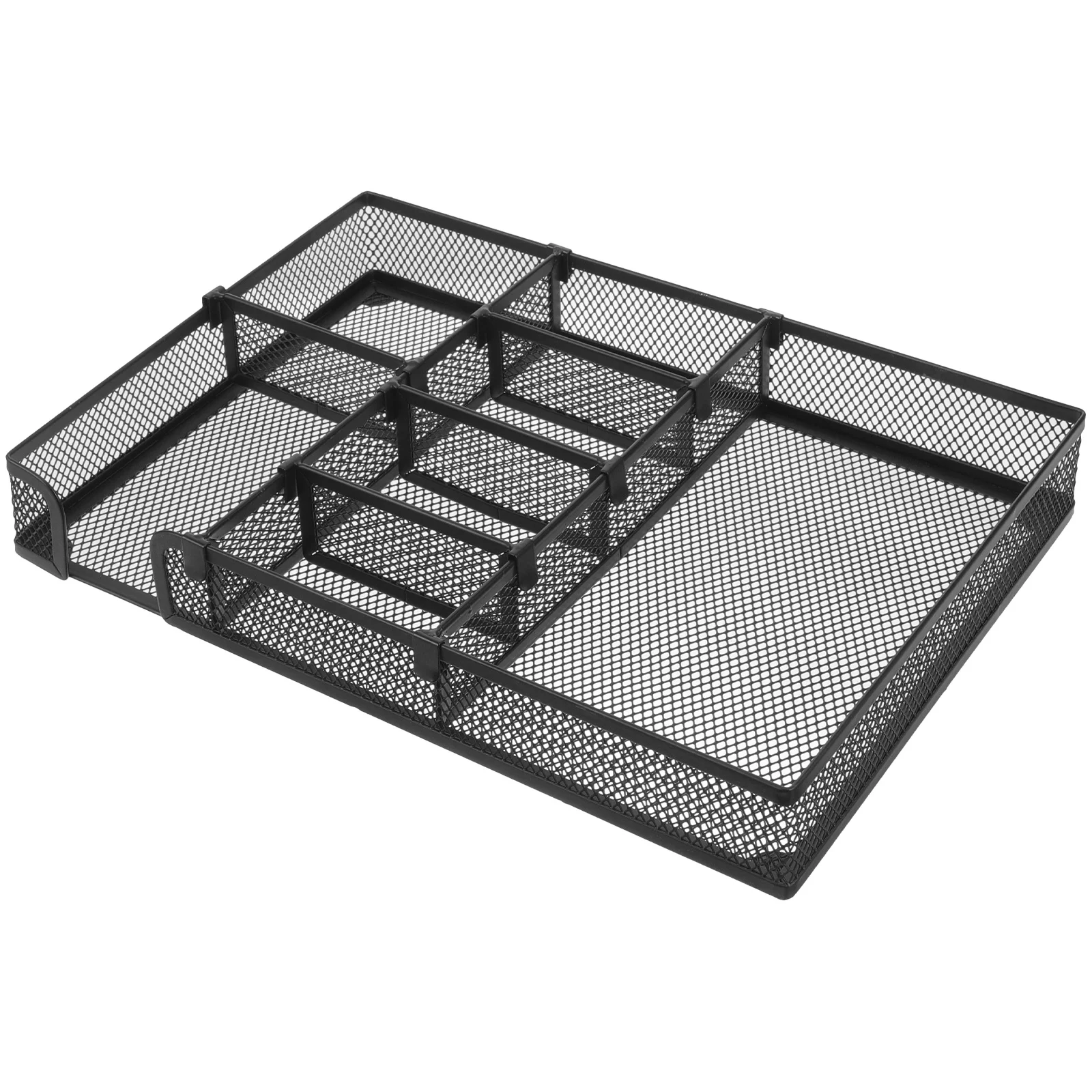 

Metal Mesh Drawer Organizer Large File Folder Storage Basket, Document Holder For Desk, Office Organization Storage, Black