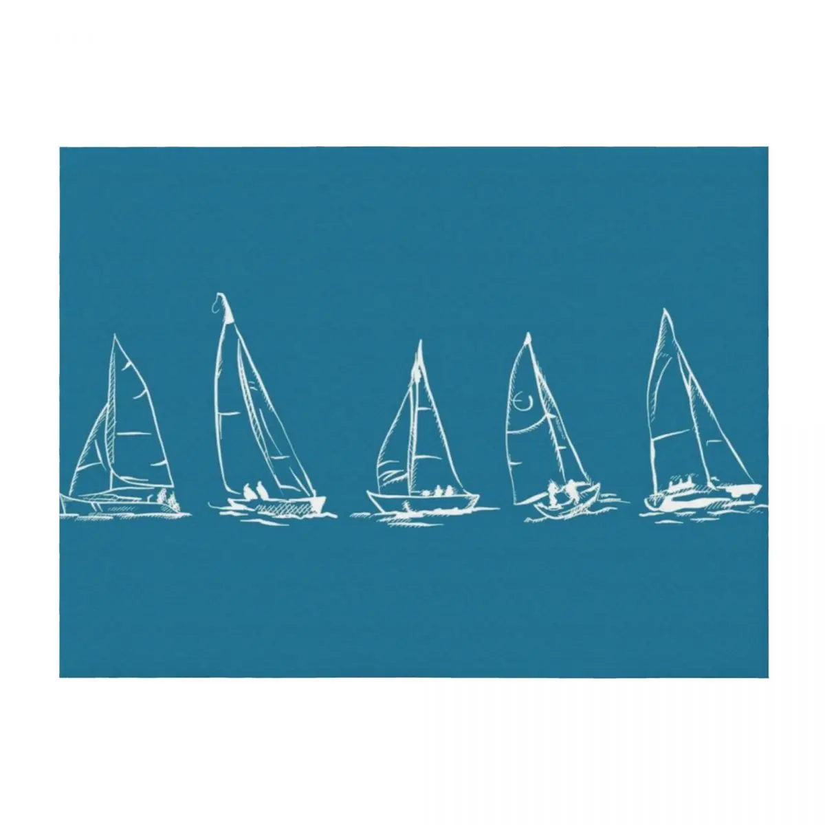 

Sailboats - White Throw Blanket Bed Single Soft Plush Plaid Thermals For Travel Blankets