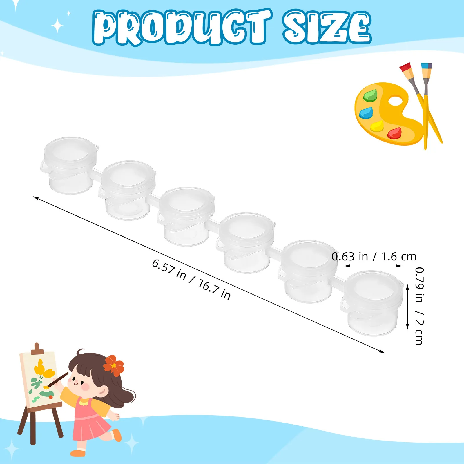 Picture 5: 30Pcs Mini Empty Paint Pot Pod Strips Paint Strips Plastic Storage Containers