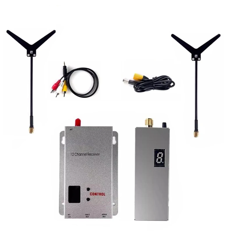 Advanced 1.2GHz 1.3GHz1.6W Wireless UAV Transmitter Extended Distance 5KM Support Format Switchable 8-Channel